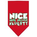 Mirage Pet Products Nice Until Proven Naughty Screen Print Pet BandanaRed Large 66-164 LGRD